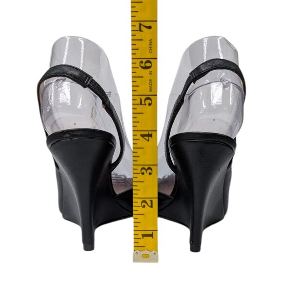 Pour La Victoire Wedge Slingback Pumps Womens Black Leather Pointed Toe Size 8.5 - Picture 9 of 12